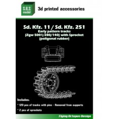 1/35 SdKfz.251 Early Pattern Tracks & Sprocket (poligonal)