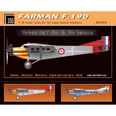 1/72 Farman F.190 "Armee de l'Air & Air Service" (Full Resin kit w/Photoetch & Decals)