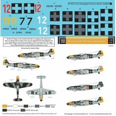 Decals for 1/48 WWII Messerschmitt Bf-109 G-10 in Hungarian Service