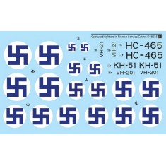 Decals for 1/48 WWII Captured Fighters in Finnish Service