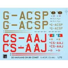 Decals for 1/72 De Havilland DH-88 Comet Black (Black magic & Salazar)