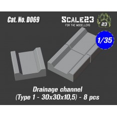 1/35 Drainage Channel Type 1: 30 x 30 x 10.5 (8pcs)