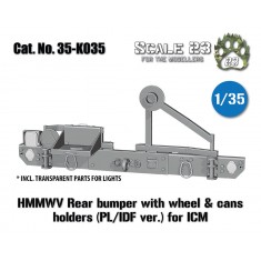1/35 HMMWV Rear Bumper and PL / IDF Tyre, Cans Holders for ICM kits