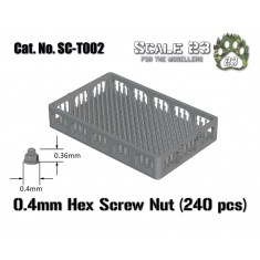 0.4mm Hexagonal Nuts (240pcs, 3D Printed)