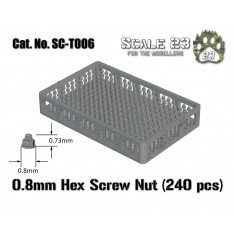 0.8mm Hexagonal Nuts (240pcs, 3D Printed)