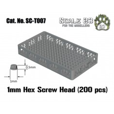1mm Hexagonal Bolt Heads (200pcs, 3D Printed)