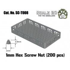 1mm Hexagonal Nuts (200pcs, 3D Printed)