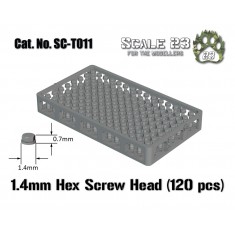 1.4mm Hexagonal Bolt Heads (120pcs, 3D Printed)