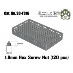 1.8mm Hexagonal Nuts (120pcs, 3D Printed)