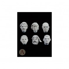 75mm Scale Heads set (6pcs, White metal casting)