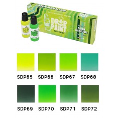 Drop & Paint Range Acrylic Colours Set - Green Manalishi (Each: 17ml, 8 Bottles)