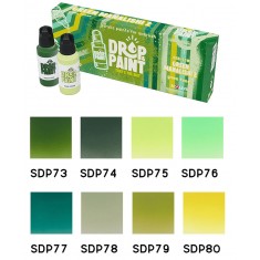 Drop & Paint Range Acrylic Colours Set - Green Manalishi 2 (Each: 17ml, 8 Bottles)