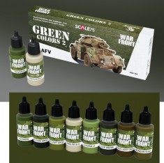 Acrylic Paints for AFV - War Front #Green Colours 2 (8x 17ml)