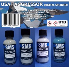 Acrylic Lacquer Paint Set - USAF Aggressor: Digital Splinter Colour (4x 30ml)