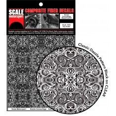 1/24 Dazzle Camouflage Pattern Decals - Black on Clear (Size: 184.14mm x 123.82mm)
