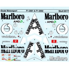 1/20 Ferrari F1 2001 Marlboro Logo Decal Sheet for Tamiya kit #20052