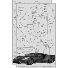 1/25 Full Carbon Jacket Body Wrap Decals Set for Revell kit #85-2016 (2 sheets)