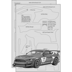 1/24 Mustang GT4 Book Matched FULL CARBON JACKETS #Pewter Metallic for Tamiya #24354