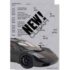 1/24 T.50 Gordon Murray Full Carbon Jacket CLEAR Twill Weave for Tamiya #24364