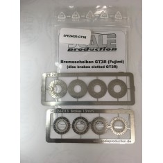 1/24 Porsche GT3R Disc Brakes set for Fujimi kit (2pcs, Slotted 15mm + 13mm)