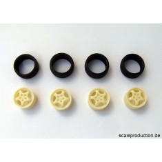 1/24 Porsche 964 Cup 17" Wheels and Tyres Set (4 Wheels + 4 Tyres)