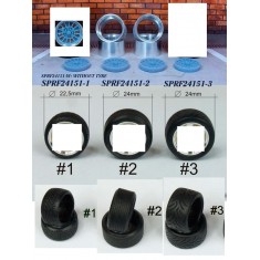 1/24 1/25 16 Ronal Kleeblatt Wheels #1 with Stretch Wall Tyres