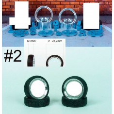1/24 17" Torq Trust II Wheels Set #2 : 4x Narrow (6.5mm) w/Nankang Tyres