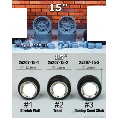 1/24 15" Cromodora CD66 #2 Wheels with Tread Tyres