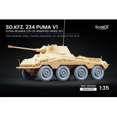1/35 Sd.Kfz. 234 Puma v1 Weighted Wheel set for AK/Dragon/Italeri/Miniart/RFM kit