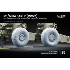 1/35 M1/M114 Early WWII Ordinary & Weighted Wheels for Bronco/Italeri Kits