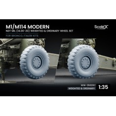 1/35 M1/M114 Modern Ordinary & Weighted Wheels for Bronco/Italeri Kits
