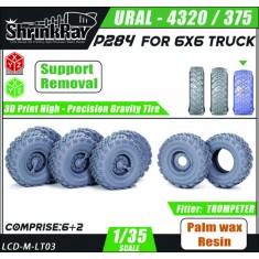 1/35 URAL-4320/375 P284 Slightly Wider Tyres for Trumpeter kit