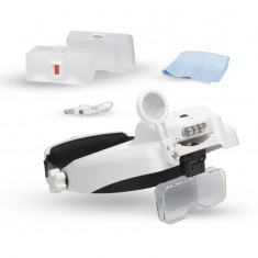 Professional LED  Headband Magnifier With Bi-Plate Magnification and Loupe  
