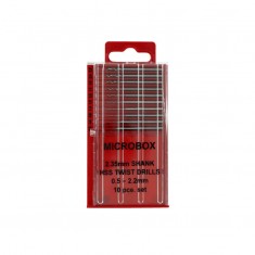 Microbox Shanked Drill Bit Set 0.5-2.2mm (10pcs)