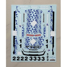1/24 Honda Civic EF9 Gr. N Suzuka Circuit Test Car 1990 Decal