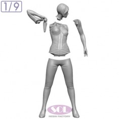 1/9 Futuristic Female Operative in Black Tactical Bodysuit Resin Figure (Margot)