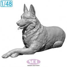 1/48 German Shepherd Lying Down Pose (3D Printed Kit)