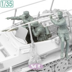 1/35 WWII German Sd.Kfz.250/3 Crew & MG34 for Das Werk (3D Printed Kit)