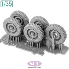 1/35 WWII US 1/4-Ton Utility Truck Combat Wheel Tyres for Tamiya Kit