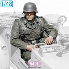 1/48 WWII German KS750 Motorcycle Sidecar Officer