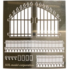 1/35 Metal Double Swing Doors & Fence