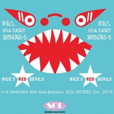 1/16 US M4A3E8 89th Tank Battalion Decal