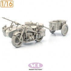 1/16 WWII German KS750 Motorcycle with Sidecar and Trailer