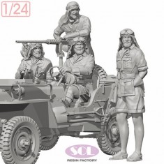 1/24 WWII British SAS 1/4 Ton Patrol Car Crews (4 figures)