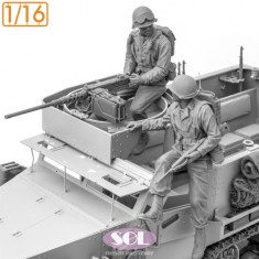 1/16 US Crew and M2 cal.50 for M3A1 (2 figures)