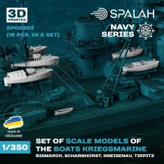 1/350 Boats for Bismarck Scharnhorst Gneisenau Tirpitz (19pcs)