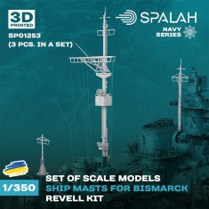 1/350 Bismarck Ship Masts for Revell (3pcs)