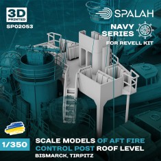 1/350 Bismarck Tirpitz Aft Fire Control Post Roof for Revell