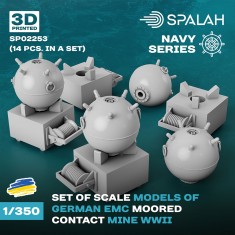 1/350 WWII German EMC Moored Contact Mines (14pcs)