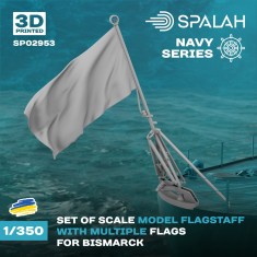 1/350 Flagstaffs with Multiple Flags for Bismarck (2pcs)
